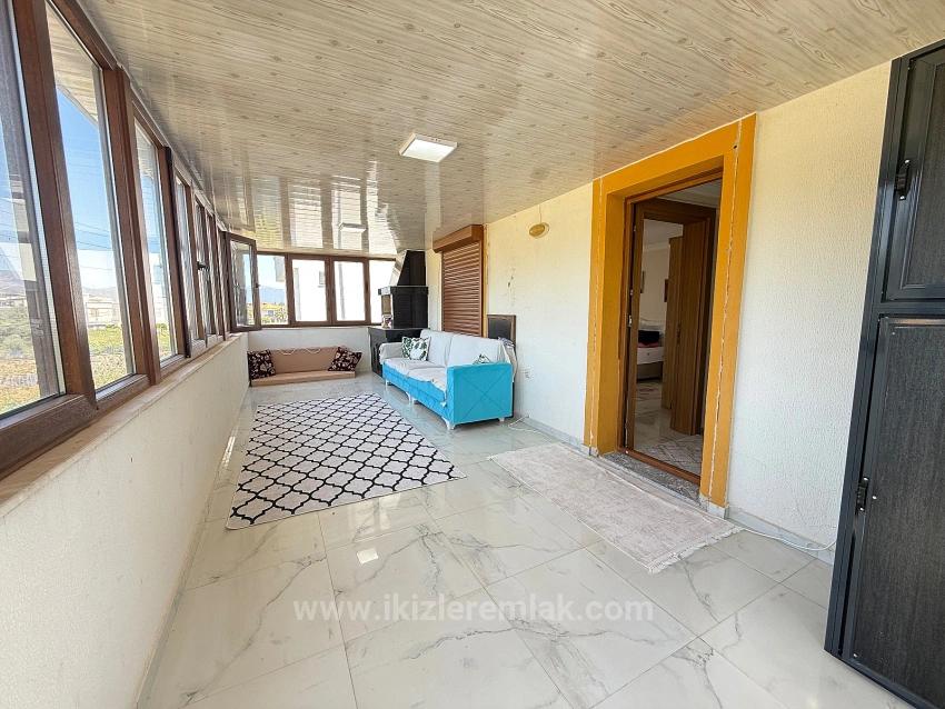 2+1 Voll Möblierte Villa Mit Garten In Doğanbey, Seferihisar Zu Verkaufen