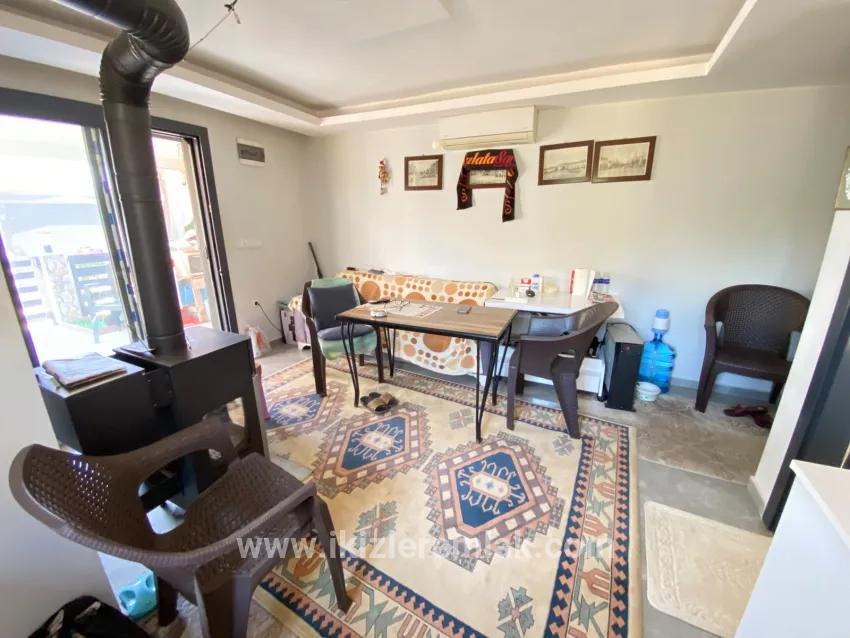 Seferihisar Bengiler'de Sea Side Spacious Garden Low-cost 1+1 Ground Floor Apartment