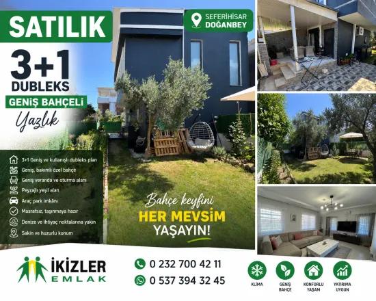 Seferihisar Doğanbey’de satılık 3+1 geniş bahçeli dubleks yazlık